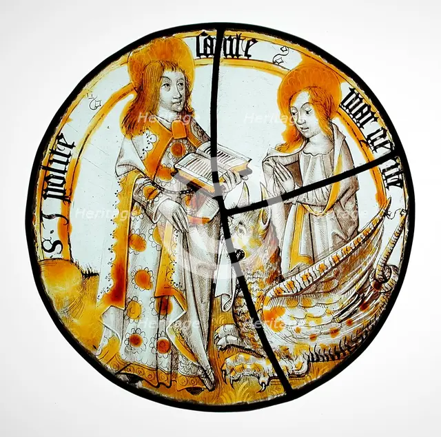 Roundel: Saints Hippolytus and Margaret, between 1490 and 1510. Creator: Unknown.