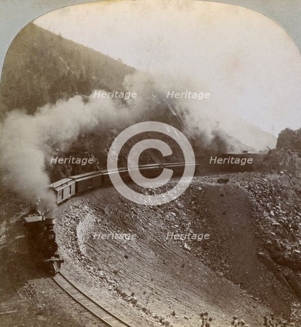 Rounding the curves on Marshall Pass, Colorado, USA, 1898.  Artist: BL Singley