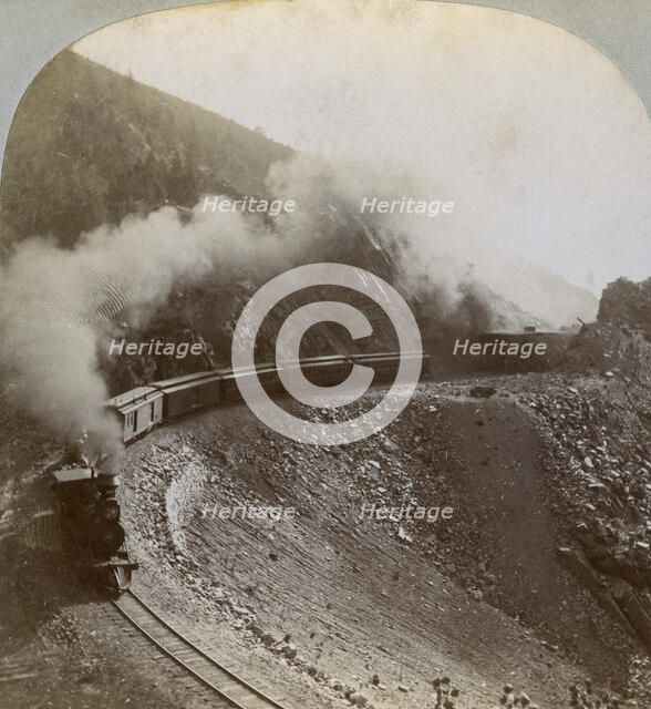Rounding the curves on Marshall Pass, Colorado, USA, 1898.  Artist: BL Singley