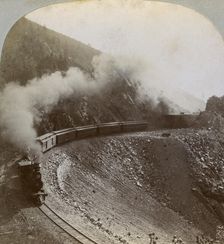 Rounding the curves on Marshall Pass, Colorado, USA, 1898. Artist: BL Singley