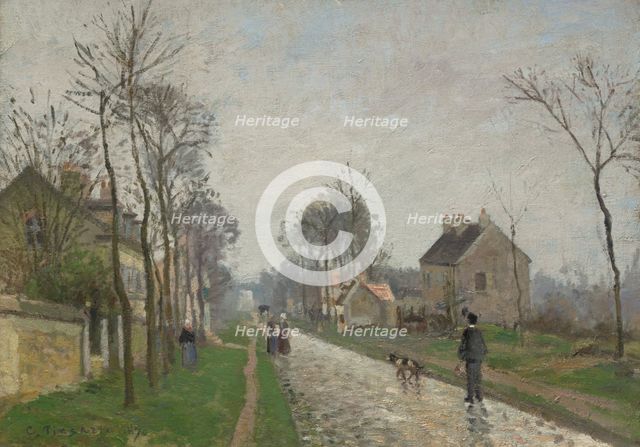 Route De Versailles, Louveciennes, Rain Effect, 1870. Creator: Camille Pissarro.
