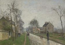 Route De Versailles, Louveciennes, Rain Effect, 1870. Creator: Camille Pissarro
