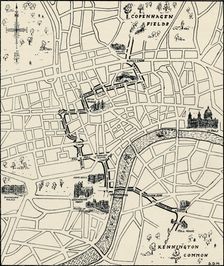 Route of the protest march to free the Tolpuddle Martyrs, (1834), 1934