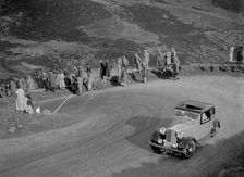 Rover 4-door saloon of WA Gilmour at the RSAC Scottish Rally, Devil's Elbow, Glenshee, 1934. Artist: Bill Brunell