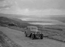 Rover coupe of G Ross competing in the RSAC Scottish Rally, 1934. Artist: Bill Brunell