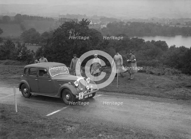Rover saloon of DB Morgan competing in the South Wales Auto Club Welsh Rally, 1937 Artist: Bill Brunell.