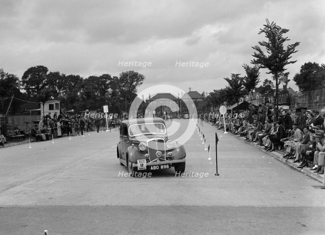 Rover saloon of DB Morgan competing in the South Wales Auto Club Welsh Rally, 1937 Artist: Bill Brunell.