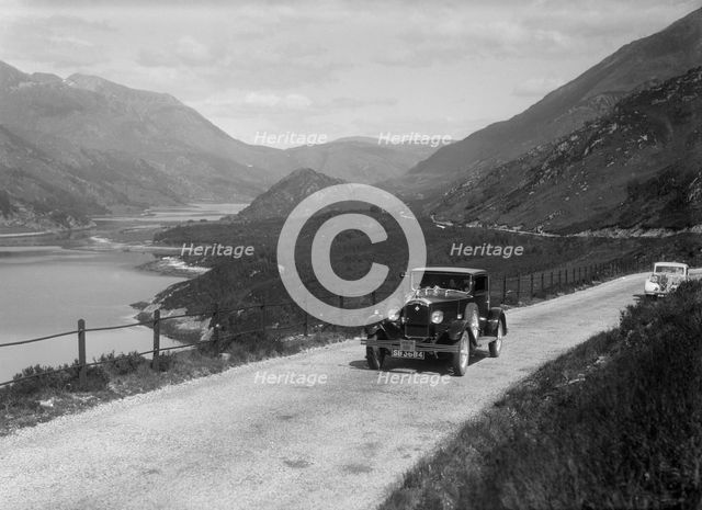 Rover saloon of I Ramsay competing in the RSAC Scottish Rally, 1936. Artist: Bill Brunell.