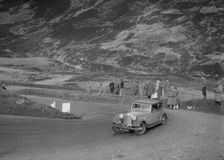 Rover saloon of J Gibbon Jr at the RSAC Scottish Rally, Devil's Elbow, Glenshee, 1934. Artist: Bill Brunell