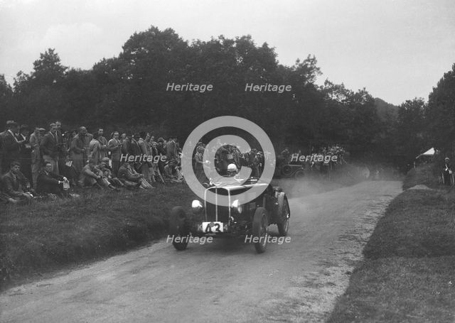 Rover Speed Twenty competing in the MAC Shelsley Walsh Speed Hill Climb, Worcestershire, 1935. Artist: Bill Brunell.