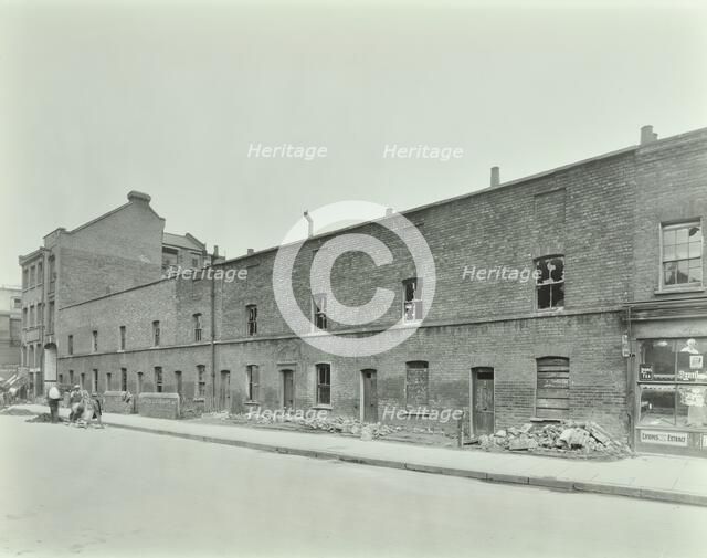 Row of derelict houses, Hackney, London, August 1937. Artist: Unknown.