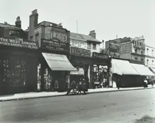 Row of shops including the West London Workshops for the Blind, London, 1913