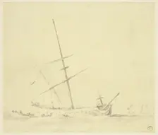Row Boats near a Ship, n.d. Creator: Willem van de Velde the Younger