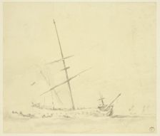 Row Boats near a Ship, n.d. Creator: Willem van de Velde the Younger