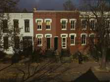 Row houses, corner of N and Union Streets S.W., Washington, D.C., between 1941 and 1942. Creator: Louise Rosskam