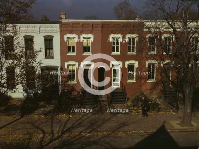 Row houses, corner of N and Union Streets S.W., Washington, D.C., between 1941 and 1942. Creator: Louise Rosskam.