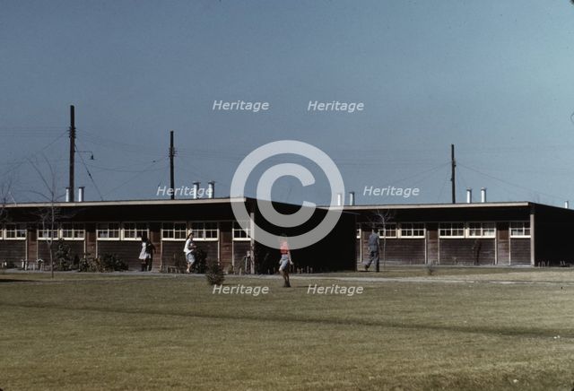 Row shelters, FSA ... labor camp, Robstown, Tex., 1942. Creator: Arthur Rothstein.