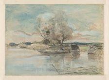 Rowboat at the waterfront, 1867-1931. Creator: Pieter H.J.J. Ras