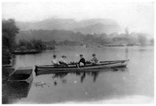 Rowing on a lake, c1900-1919(?)