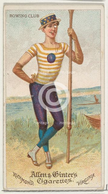 Rowing Club, from World's Dudes series (N31) for Allen & Ginter Cigarettes, 1888. Creator: Allen & Ginter.