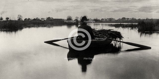 Rowing Home the Schoof-Stuff, 1886. Creator: Peter Henry Emerson.