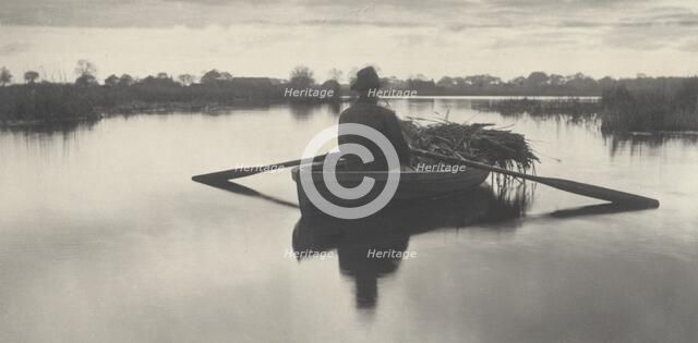 Rowing Home the Schoof-Stuff, 1886. Creators: Dr Peter Henry Emerson, Thomas Frederick Goodall.
