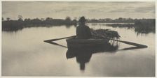 Rowing Home the Schoof-Stuff (from Life and Landscape on the Norfolk Broads, 1886, plate XXI), 1886. Creator: Peter Henry Emerson (British, 1856-1936); Sampson Low, Marston, Seale and Riverton (with T.F. Goodall)