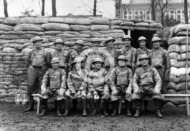 Rowntree ARP (Air Raid Protection) squad, York, Yorkshire, 1940. Artist: Unknown