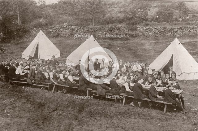 Rowntree boys camp, Coniston, Cumbria, summer 1913. Artist: Unknown