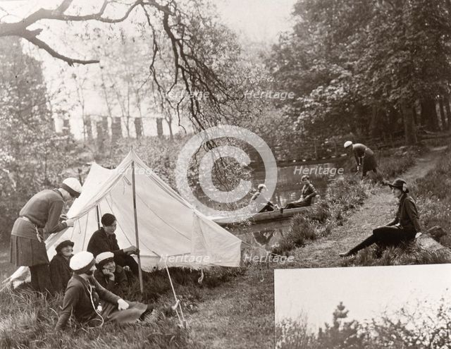 Rowntree girl rangers at camp, 1933. Artist: Unknown