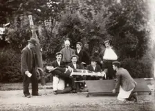 Rowntree employees practice first aid, 1910