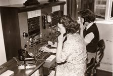 Rowntree factory switchboard, York, Rowntree factory, Yorkshire, 1952