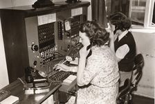 Rowntree factory switchboard, York, Rowntree factory, Yorkshire, 1952