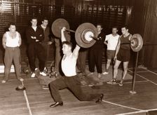 Rowntree staff weight-lifting club, York, Yorkshire, 1960