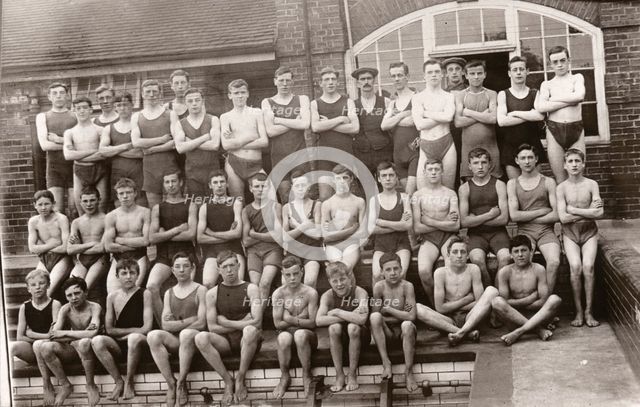 Rowntree’s Boys Life Saving Society,  Yearsley Baths, York, Yorkshire,1911. Artist: Unknown