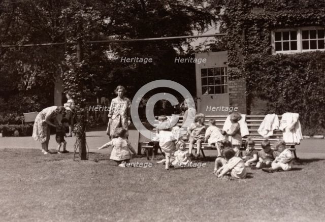 Rowntree wartime nursery school, York, Yorkshire, 1944. Artist: Unknown