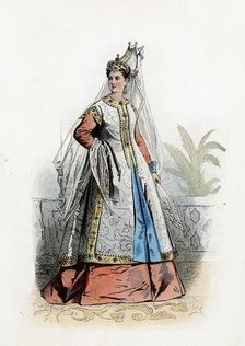 Roxelanel or Roxelana, wife of Suleiman II the Magnificent, 16th century, engraving, 1870
