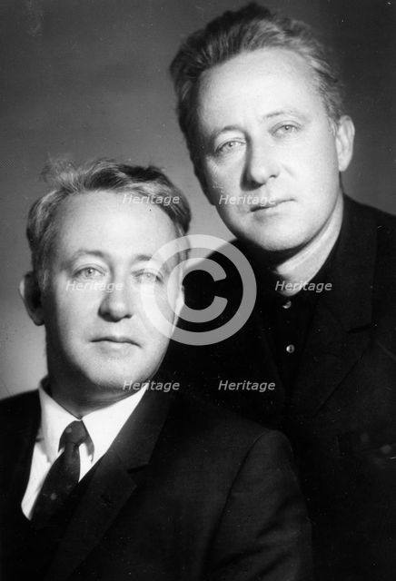 Roy Medvedev (1925- ), and Zhores Medvedev (1925- ), Soviet historians.  Creator: Unknown.