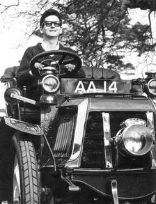 Roy Orbison in Panhard Levassor at Beaulieu 1965. Creator: Unknown