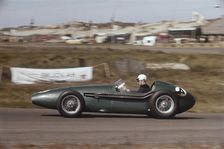 Roy Salvadori driving an Aston Martin DBR4, Dutch Grand Prix, Zandvoort, Holland, 1959