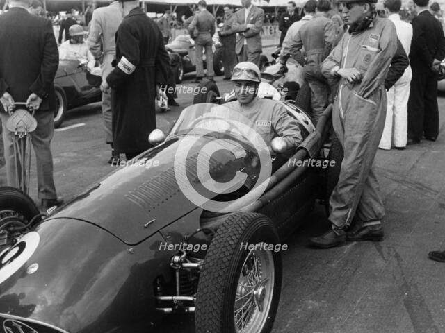 Roy Salvadori in a Maserati, Goodwood, 1954. Artist: Unknown