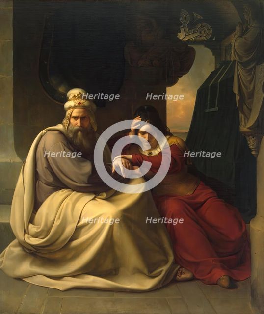 Royal Couple Mourning for their Dead Daughter, 1830. Creator: Karl Friedrich Lessing.
