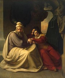 Royal Couple Mourning for their Dead Daughter, 1830. Creator: Karl Friedrich Lessing