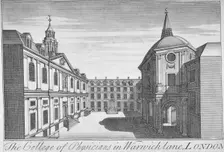 Royal College of Physicians, City of London, 1750. Artist: Anon