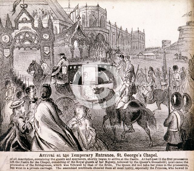 Royal cortège for the marriage of Prince Edward and Princess Alexandra, 1863. Artist: Anon