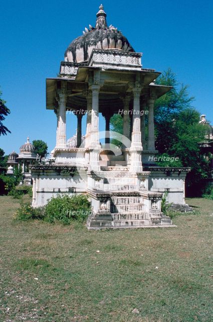 Royal cenotaphs, Ahar, Udaipur, Rajasthan, India.  Creator: Vivienne Sharp.