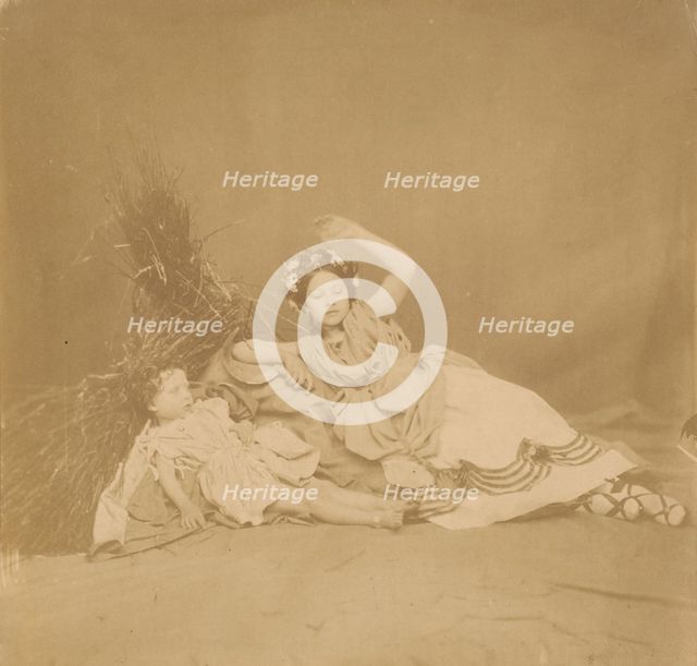 Royal Children in Tableau of the Seasons, 1854. Creator: Roger Fenton.