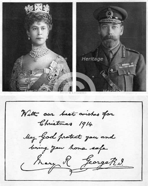 Royal christmas greeting card to the British troops, 1914. Artist: Unknown