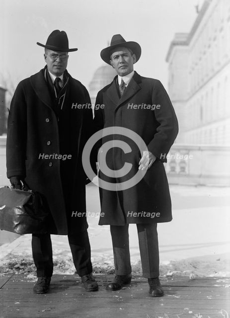 Royal Cleaves Johnson, Rep. from South Dakota, left, with Rep. Vestal of Indiana, 1918. Creator: Harris & Ewing.