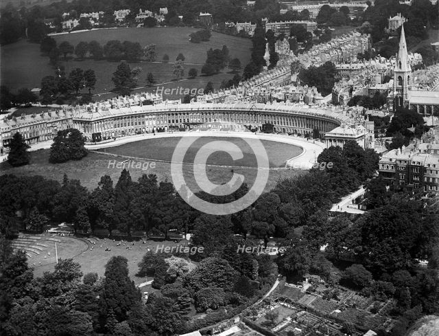 Royal Crescent, Bath, Somerset, 1920. Artist: Aerofilms.